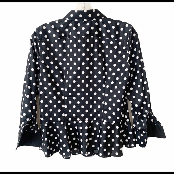 RALPH LAUREN button Officecore up peplum shirt size 2 - Picture 2 of 8